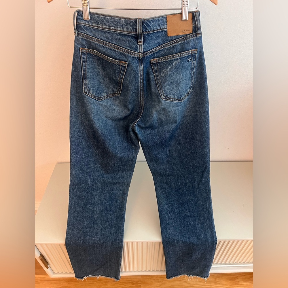 rag & bone Women's Straight Leg Jeans in Medium Blue Wash - Picture 8 of 8